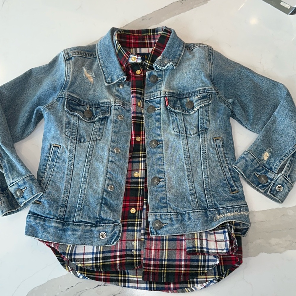 Boy’s Ralph Lauren Performance button down shirt sz 5 plaid